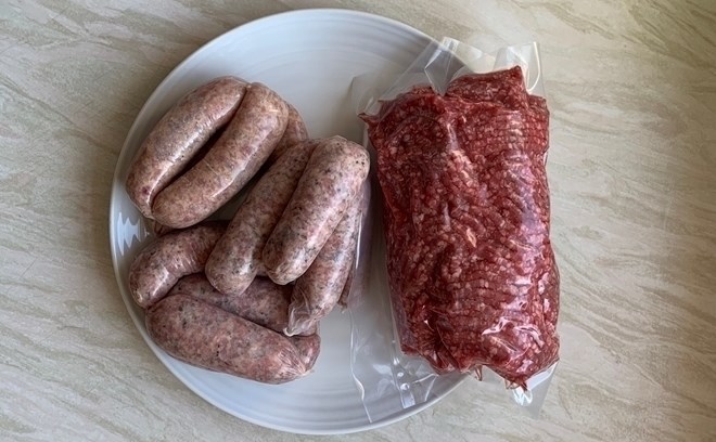 sausages and mince