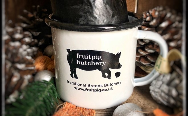 Fruit Pig Retro Tin Mug