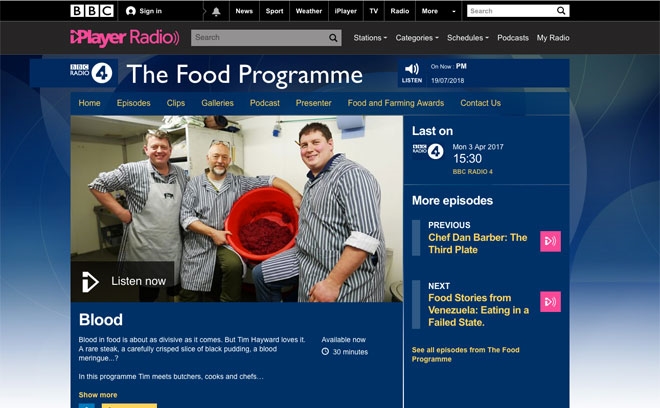 BBC R4 - The Food Programme - Blood